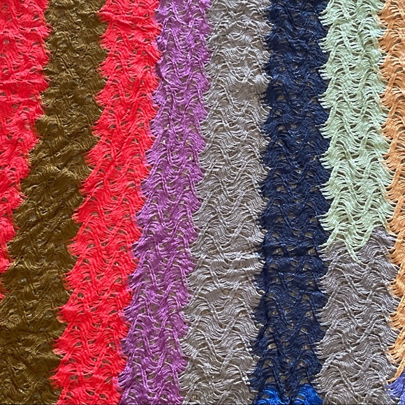 Multicolor Knit Striped Poly Print Fabric - Picture 2 of 7